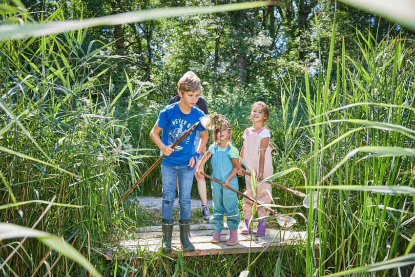 Kinder bei Gewässeruntersuchung (Foto: Marc Gilsdorf)