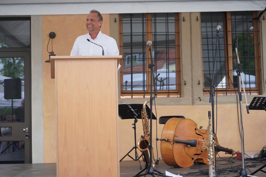 Minister Glauber bei der Eröffnung des Alten Hafens Marktsteft