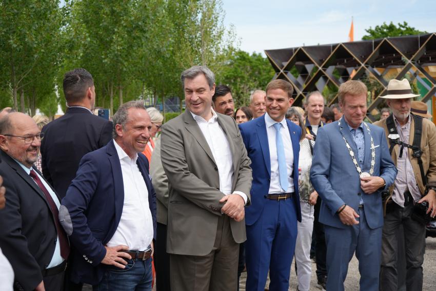 Minister Glauber mit Ministerpräsident Söder auf der Landesgartenschau