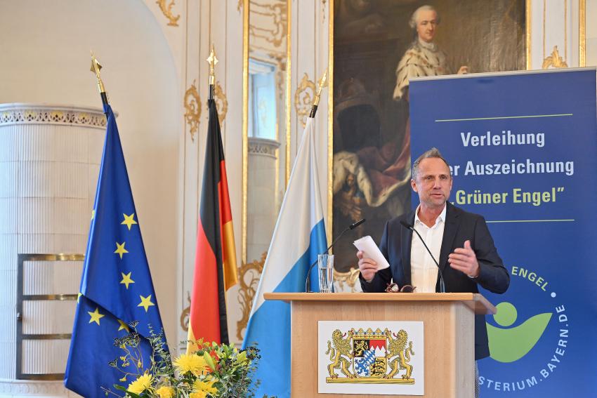 Minister Glauber bei der Rede